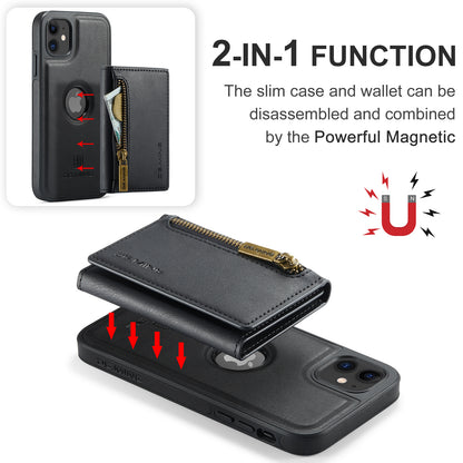 Wallet Detachable Tri-fold iPhone 11 Case Muilti Card Slots