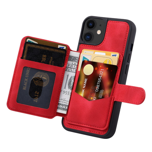 Fantasy Card Slots Buckle iPhone 11 Case Leather Anti-theft