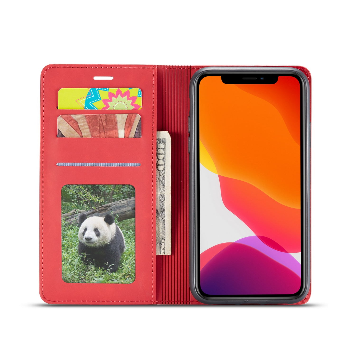 Illusion Slim Retro Leather iPhone 11 Case Magnetic