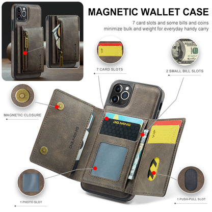 Wallet Detachable Tri-fold iPhone 11 Pro Max Case Muilti Card Slots