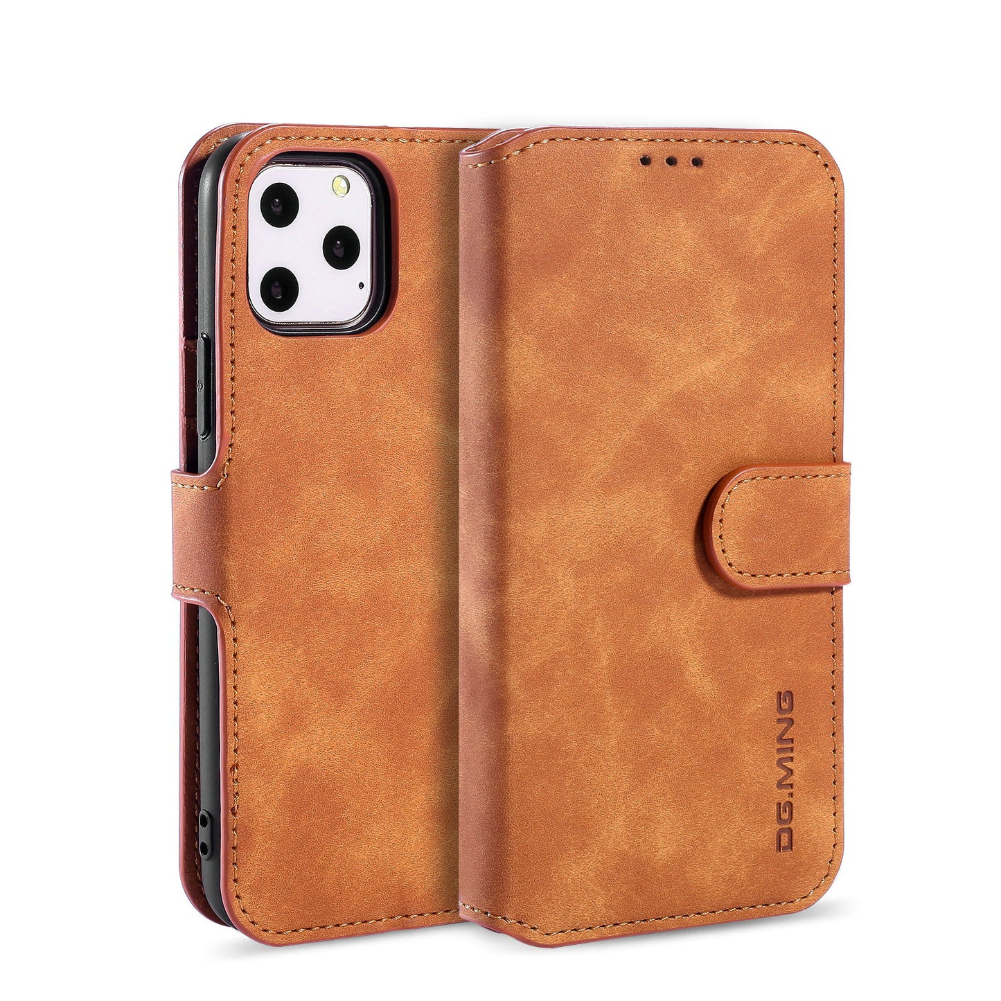 Retro Leather Edge iPhone 11 Pro Case with Hand Strap