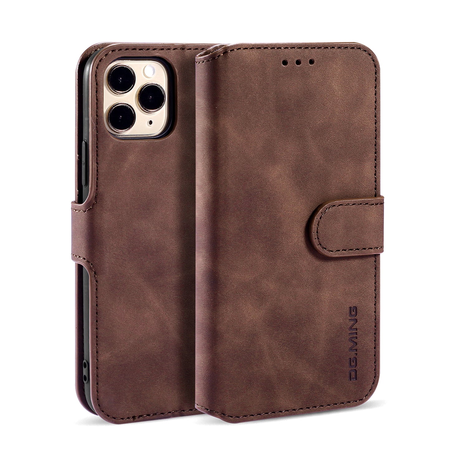 Retro Leather Edge iPhone 11 Pro Case with Hand Strap