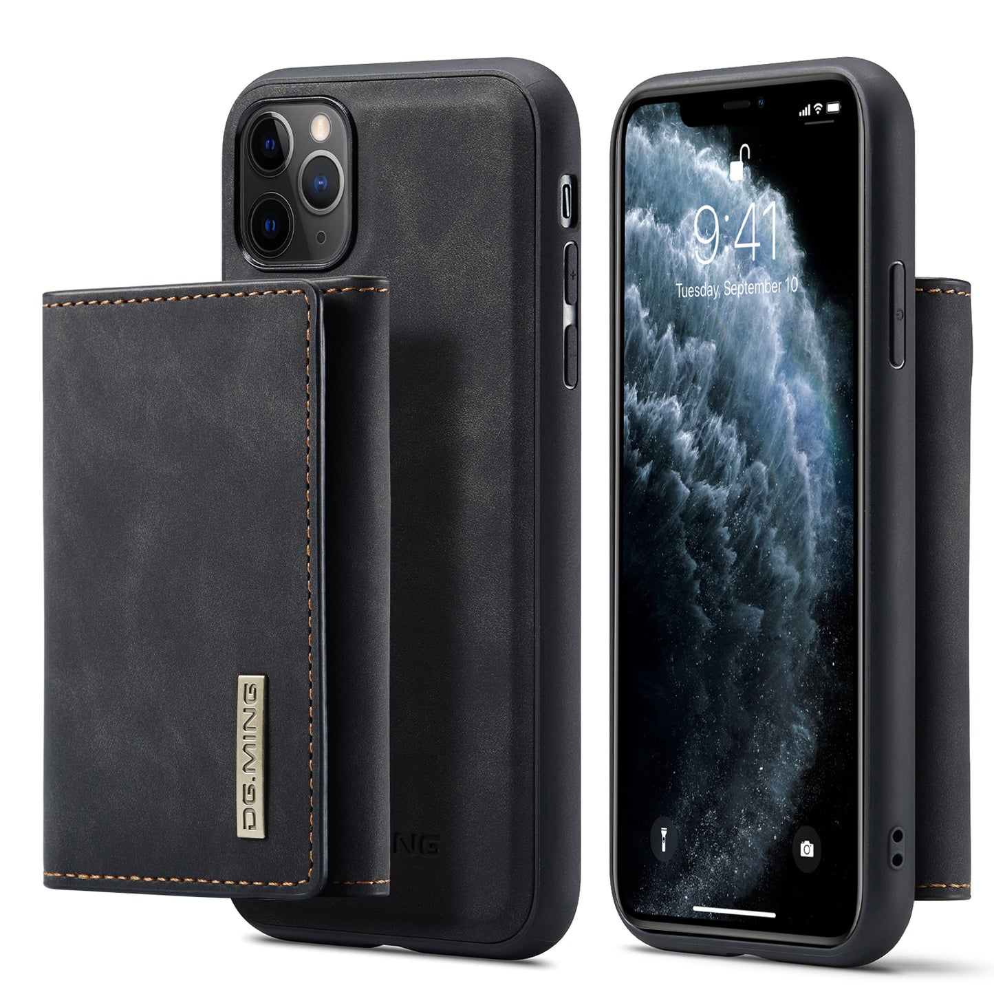 Retro Detachable Fold Wallet iPhone 11 Pro Case Magnetic Clip