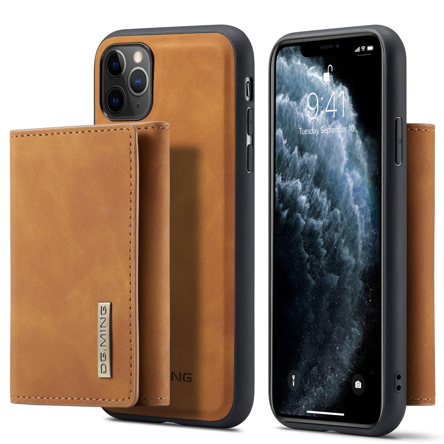 Retro Detachable Fold Wallet iPhone 11 Pro Case Magnetic Clip