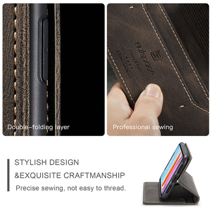 Luxury Retro Leather iPhone 11 Pro Max Case Magnetic Buckle RFID