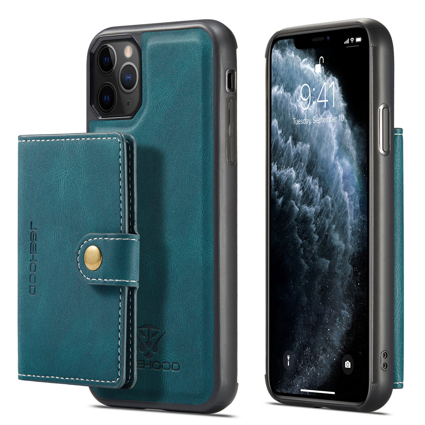 Magnetic Detachable Card Holder iPhone 11 Pro Max Case Leather Flip