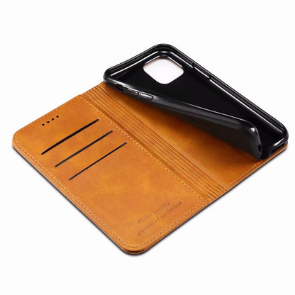 Calfskin Simple Wallet iPhone 11 Pro Case RFID Magnetic