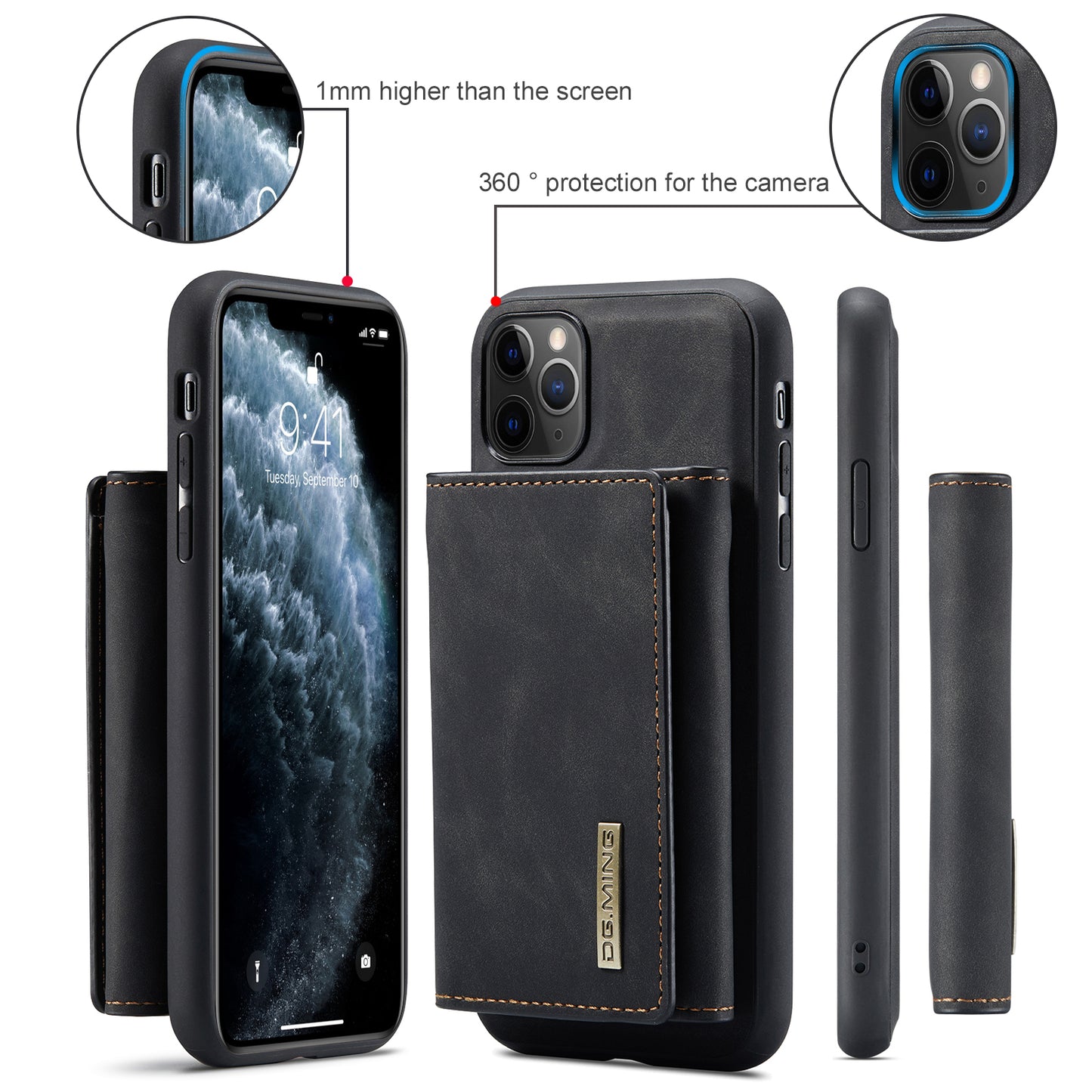 Retro Detachable Fold Wallet iPhone 11 Pro Max Case Magnetic Clip