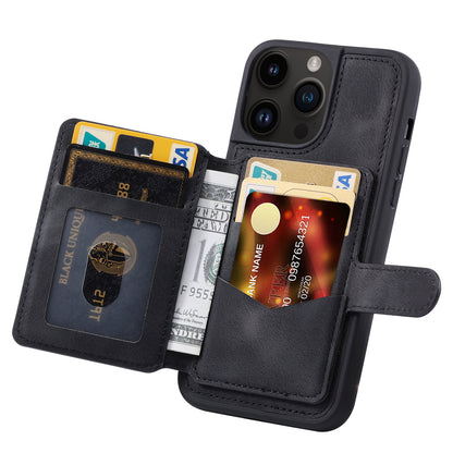 Fantasy Card Slots Buckle iPhone 11 Pro Max Case Leather Anti-theft