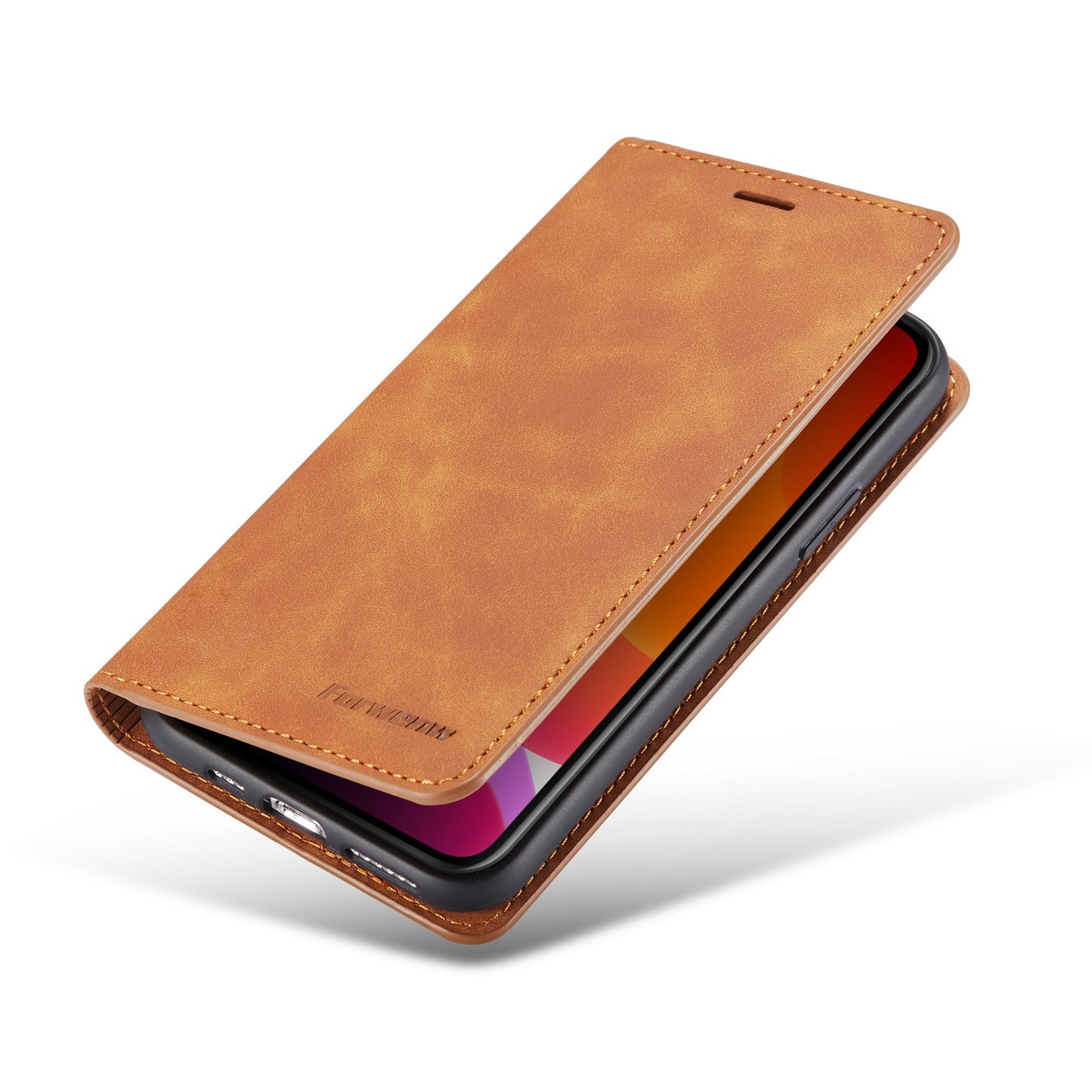 Illusion Slim Retro Leather iPhone 11 Pro Max Case Magnetic