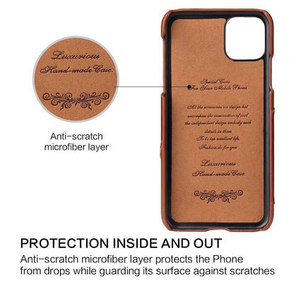 Knight Crow Genuine Leather iPhone 11 Pro Max Case Ring Holder