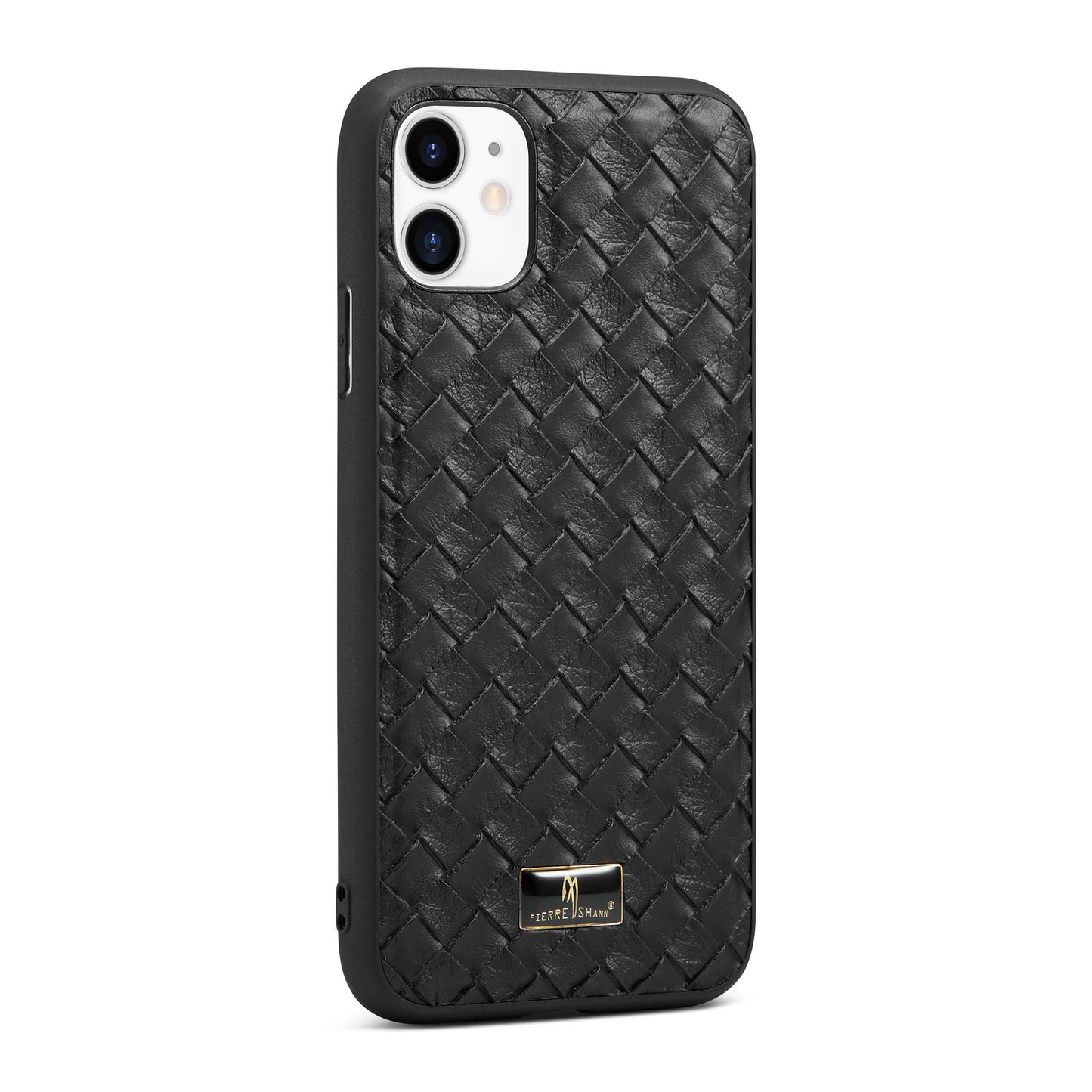 Men's Ironware Symbol Leather iPhone 11 Pro Max Case Back