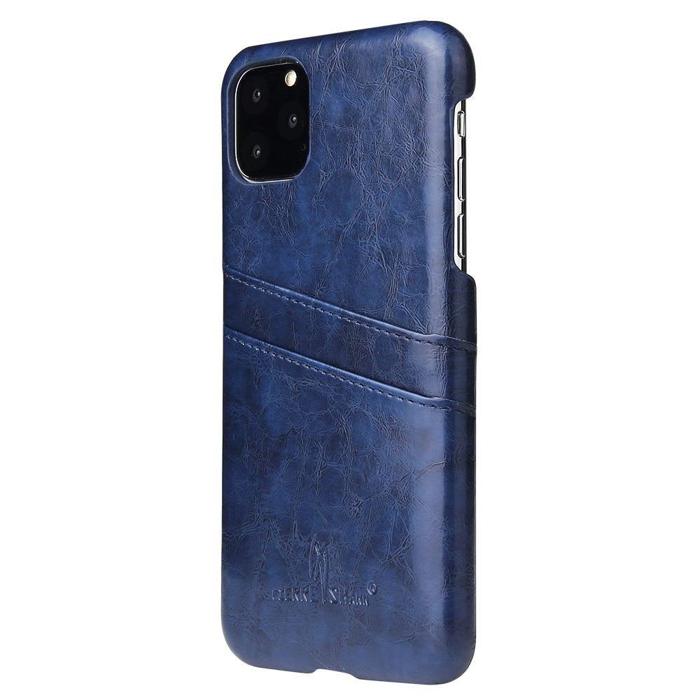 Oil Waxed Leather Card Holder iPhone 11 Pro Max Case Back