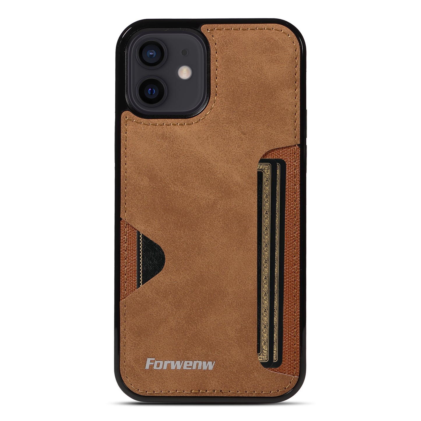 Insert Card Slot Leather Skin iPhone 13 Pro Max Case Back