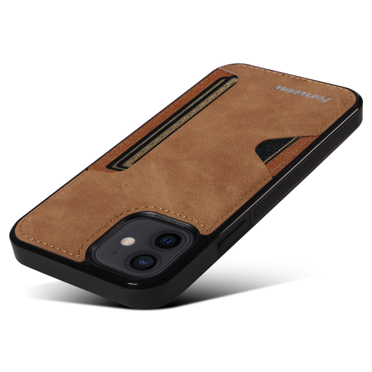 Insert Card Slot Leather Skin iPhone 13 Mini Case Back