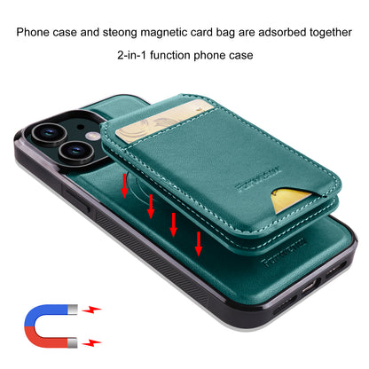 Detachable 2-in-1 Leather Card Bag iPhone 12 Case Magnetic