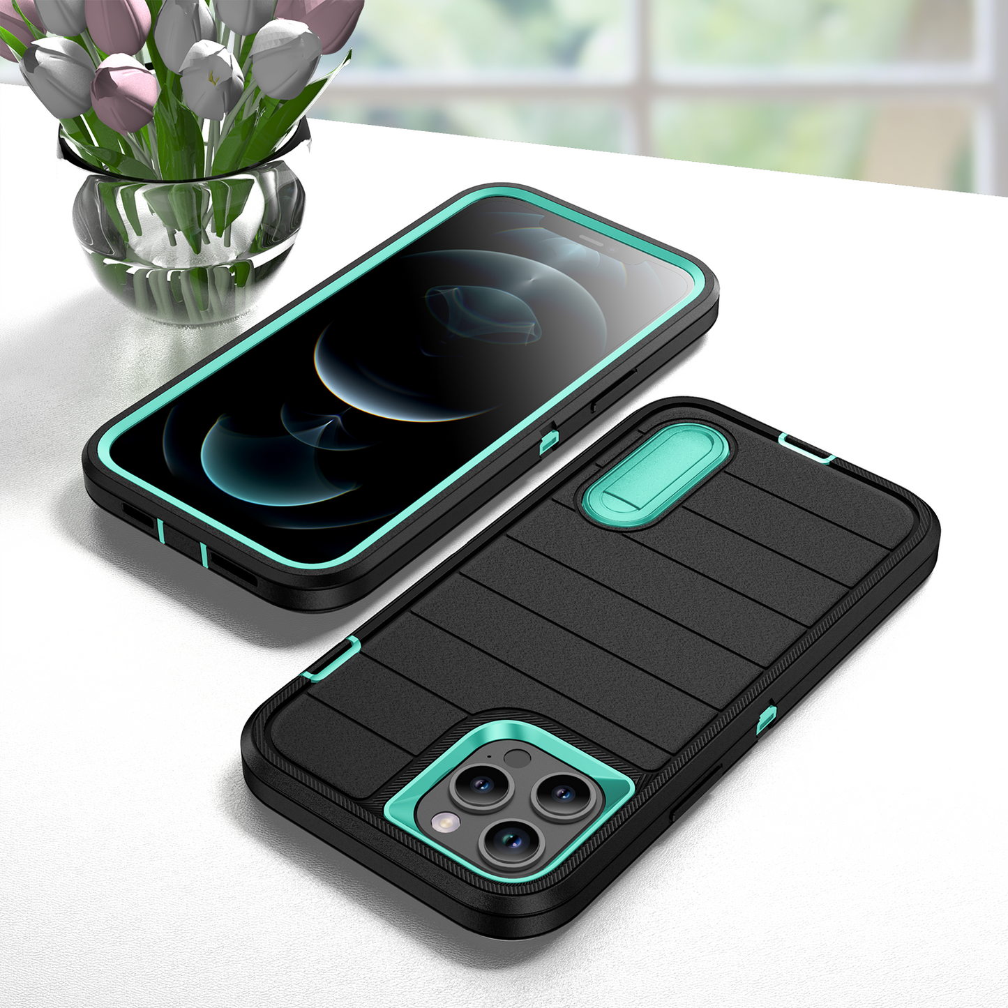 Defender iPhone 12 Case Rotating Ring Stand