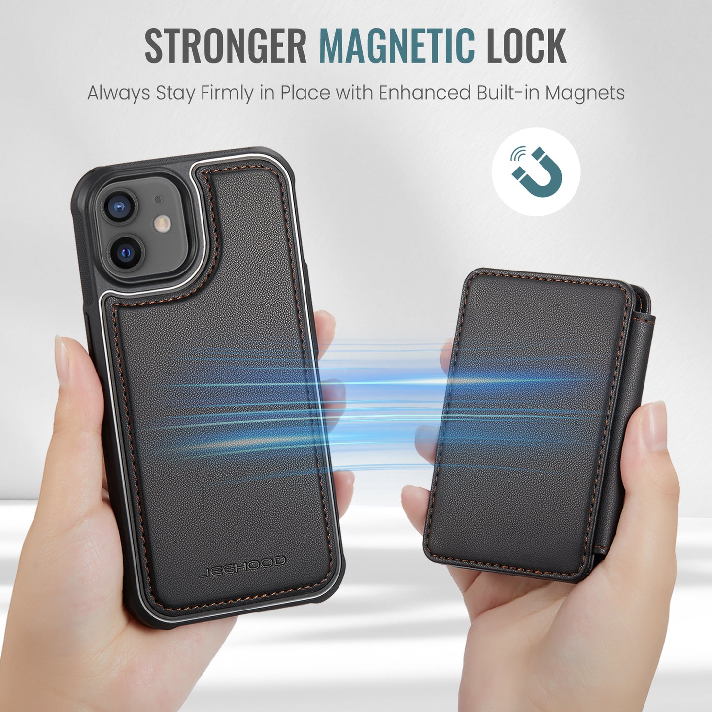 Magnetic Card Holder iPhone 12 Mini Case Detachable RFID Blocking