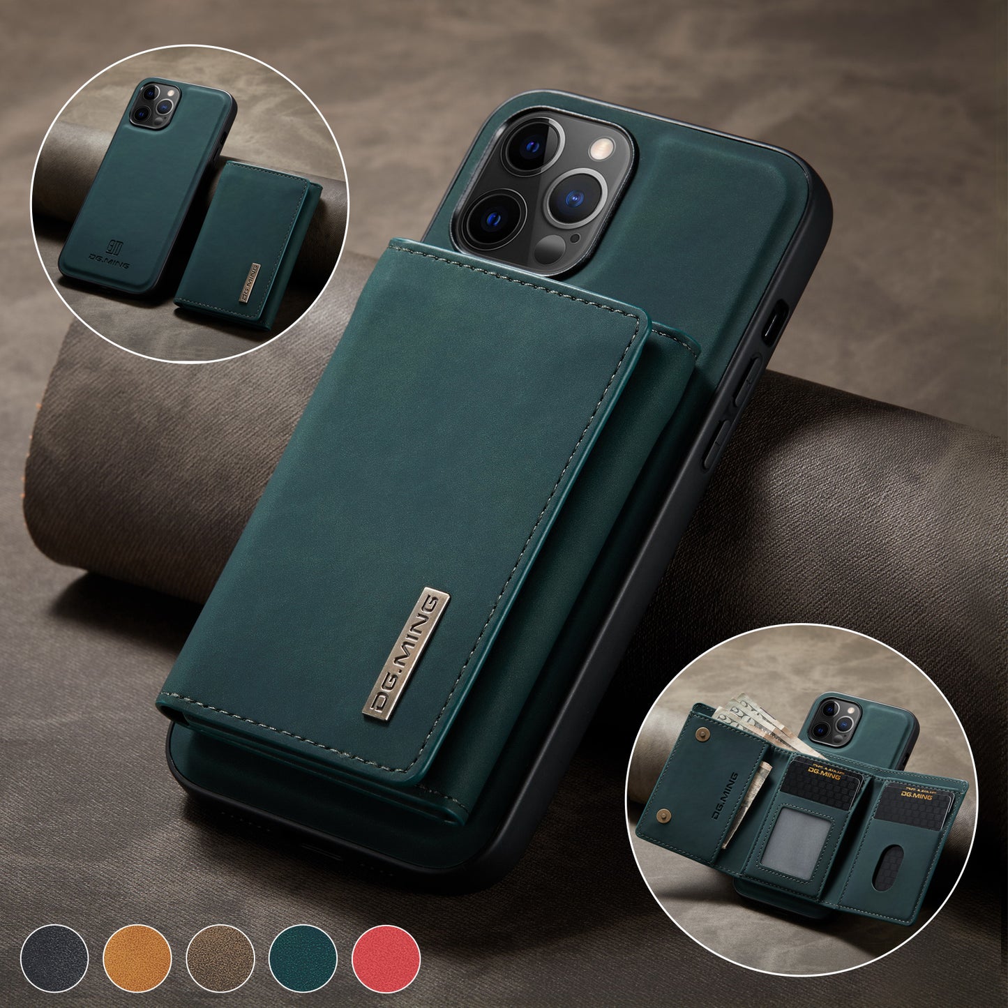 Retro Detachable Fold Wallet iPhone 12 Mini Case Magnetic Clip