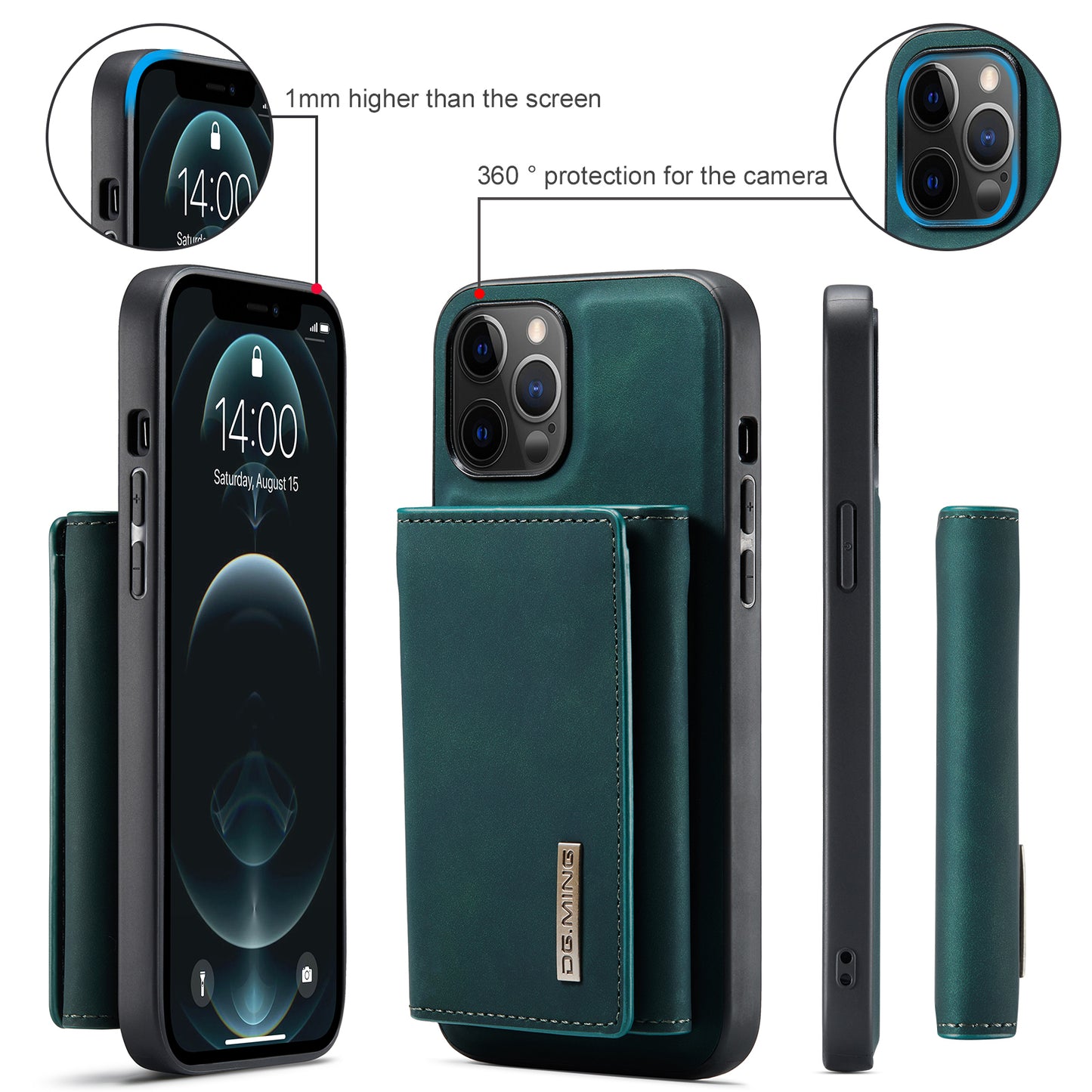 Retro Detachable Fold Wallet iPhone 12 Mini Case Magnetic Clip