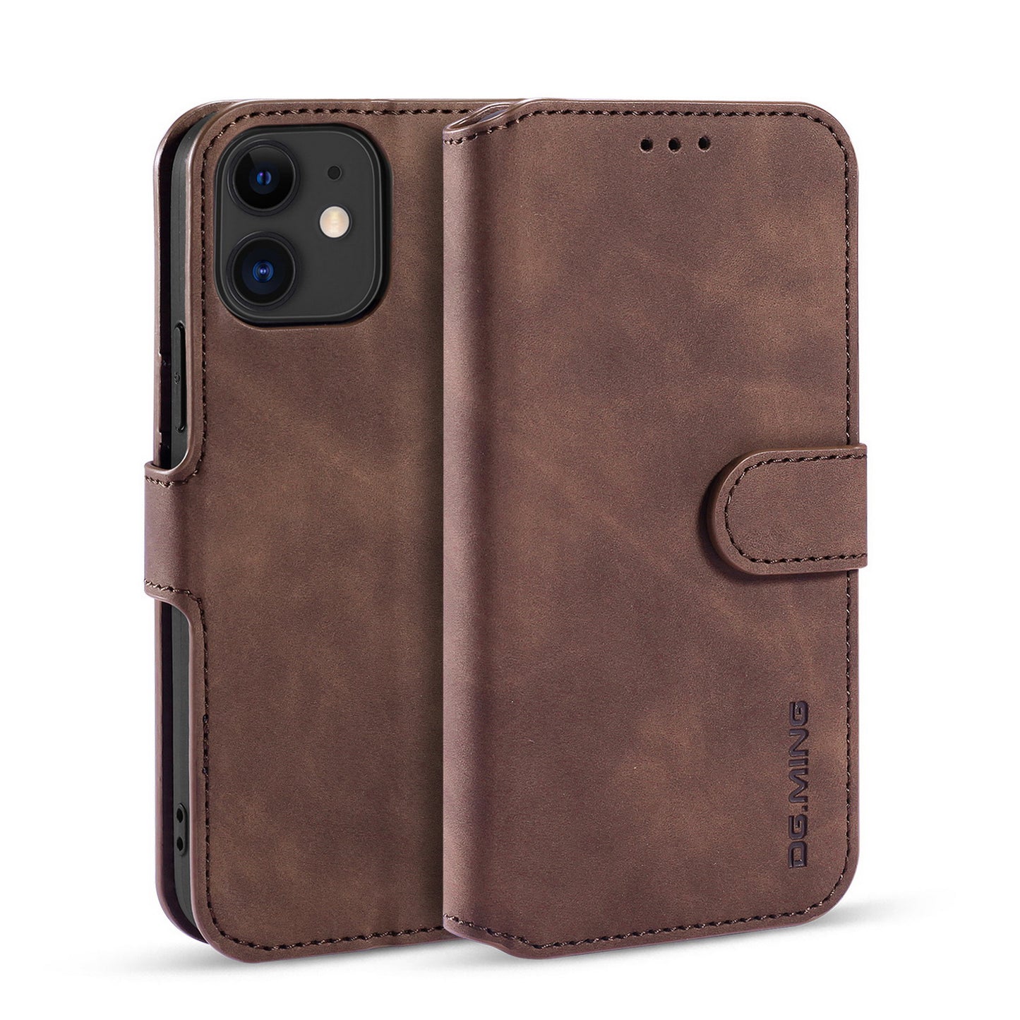 Retro Leather Edge iPhone 12 Mini Case with Hand Strap