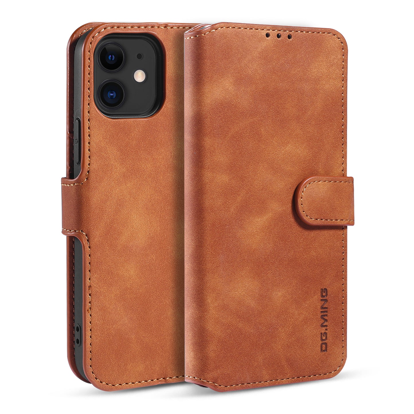 Retro Leather Edge iPhone 12 Mini Case with Hand Strap