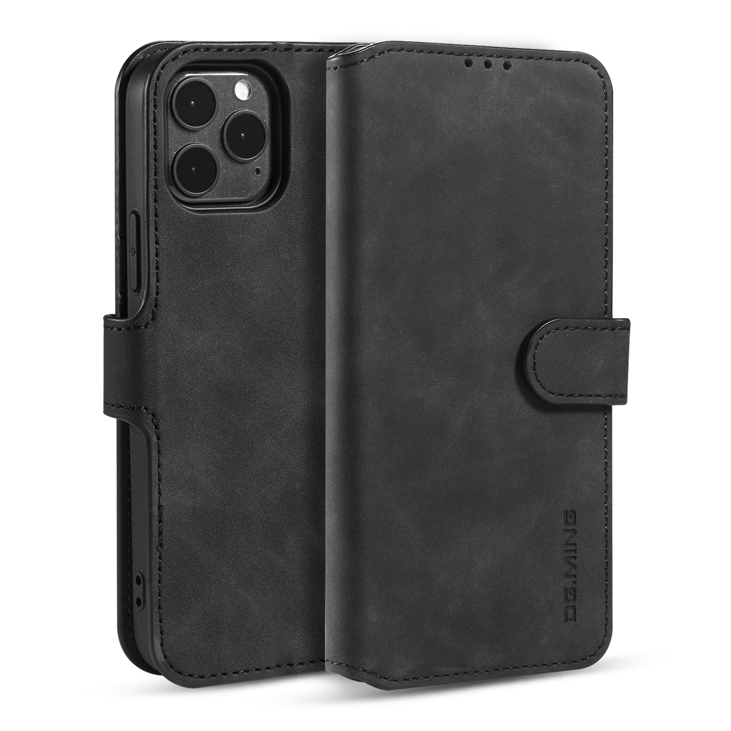 Retro Leather Edge iPhone 12 Case with Hand Strap