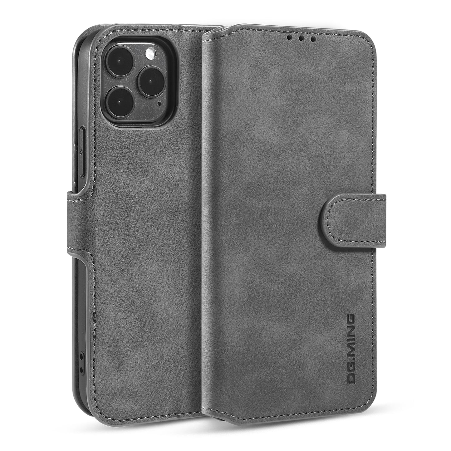 Retro Leather Edge iPhone 12 Case with Hand Strap