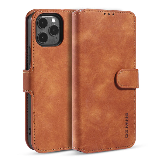 Retro Leather Edge iPhone 12 Case with Hand Strap