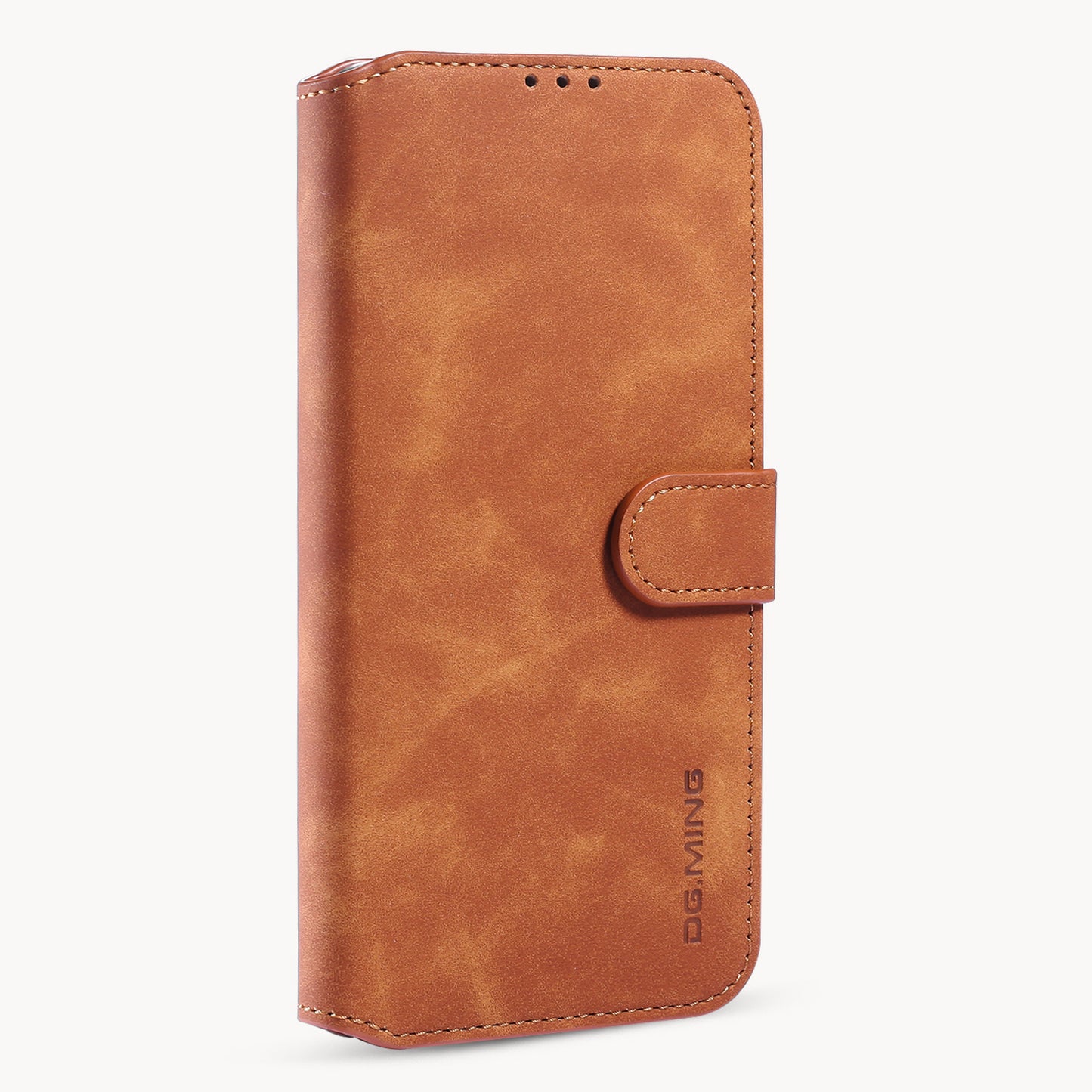 Retro Leather Edge iPhone 12 Case with Hand Strap