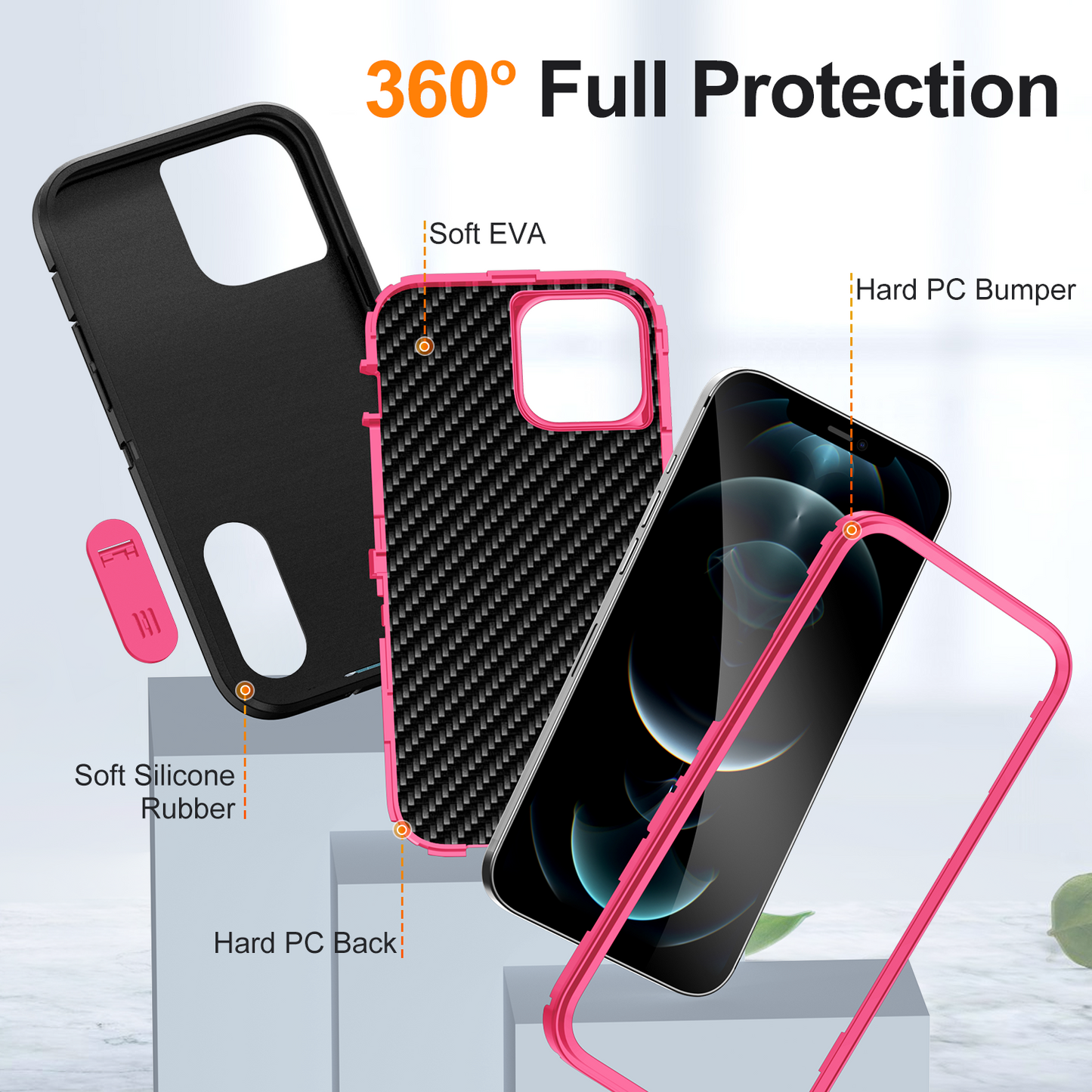 Defender iPhone 12 Pro Max Case Rotating Ring Stand