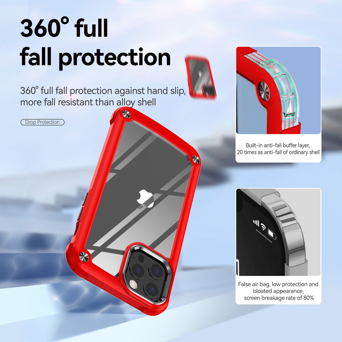 Goldwing Camera Protection Clear iPhone 12 Pro Max Case