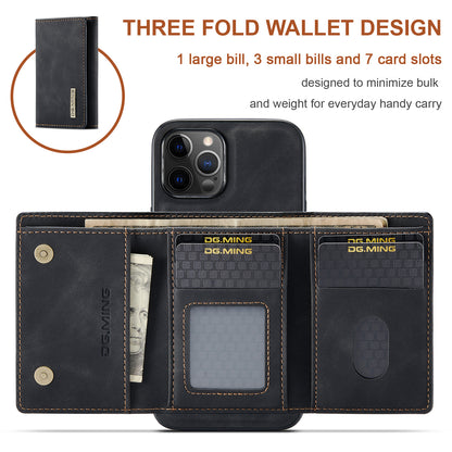 Retro Detachable Fold Wallet iPhone 12 Pro Case Magnetic Clip