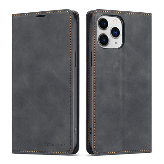 Illusion Slim Retro Leather iPhone 12 Pro Case Magnetic