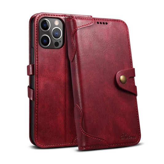 Dual Protection iPhone 16 Pro Max Case Retro Book Leather