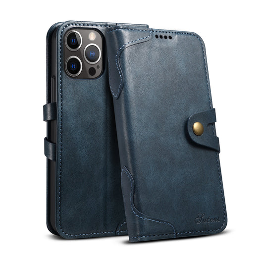 Dual Protection iPhone 12 Pro Max Case Retro Book Leather