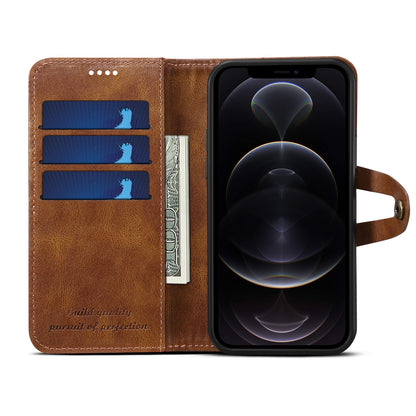 Dual Protection iPhone 12 Case Retro Book Leather