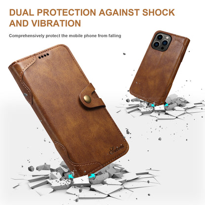 Dual Protection iPhone 12 Case Retro Book Leather