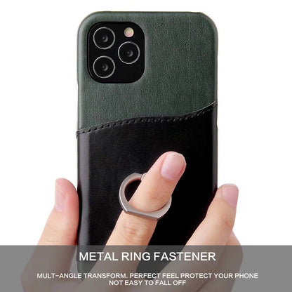 Knight Crow Genuine Leather iPhone 12 Pro Max Case Ring Holder