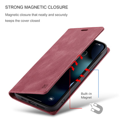 Luxury Retro Leather iPhone 13 Case Magnetic Buckle RFID