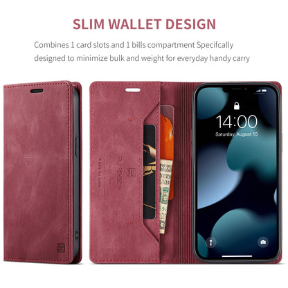 Luxury Retro Leather iPhone 13 Case Magnetic Buckle RFID