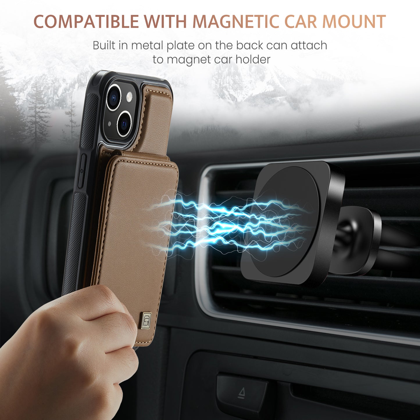 Multiple Card Slots iPhone 14 Case Magnetic Car Mount