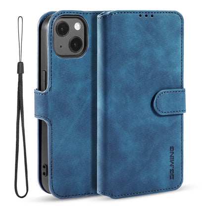 Retro Leather Edge iPhone 13 Case with Hand Strap