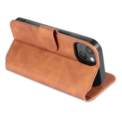 Retro Leather Edge iPhone 13 Case with Hand Strap