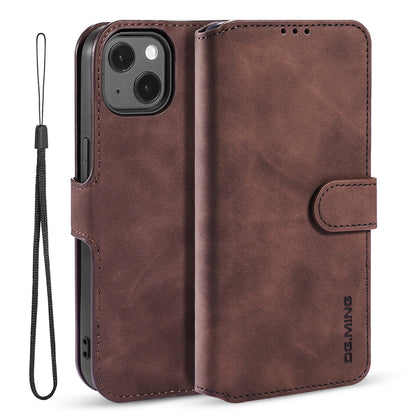 Retro Leather Edge iPhone 13 Case with Hand Strap