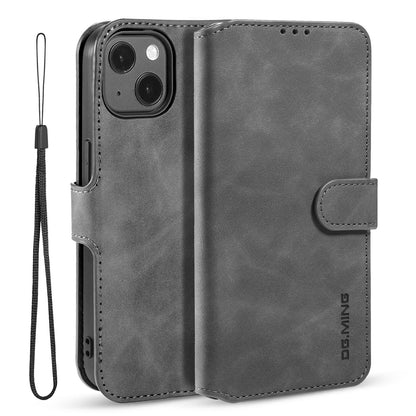 Retro Leather Edge iPhone 13 Case with Hand Strap