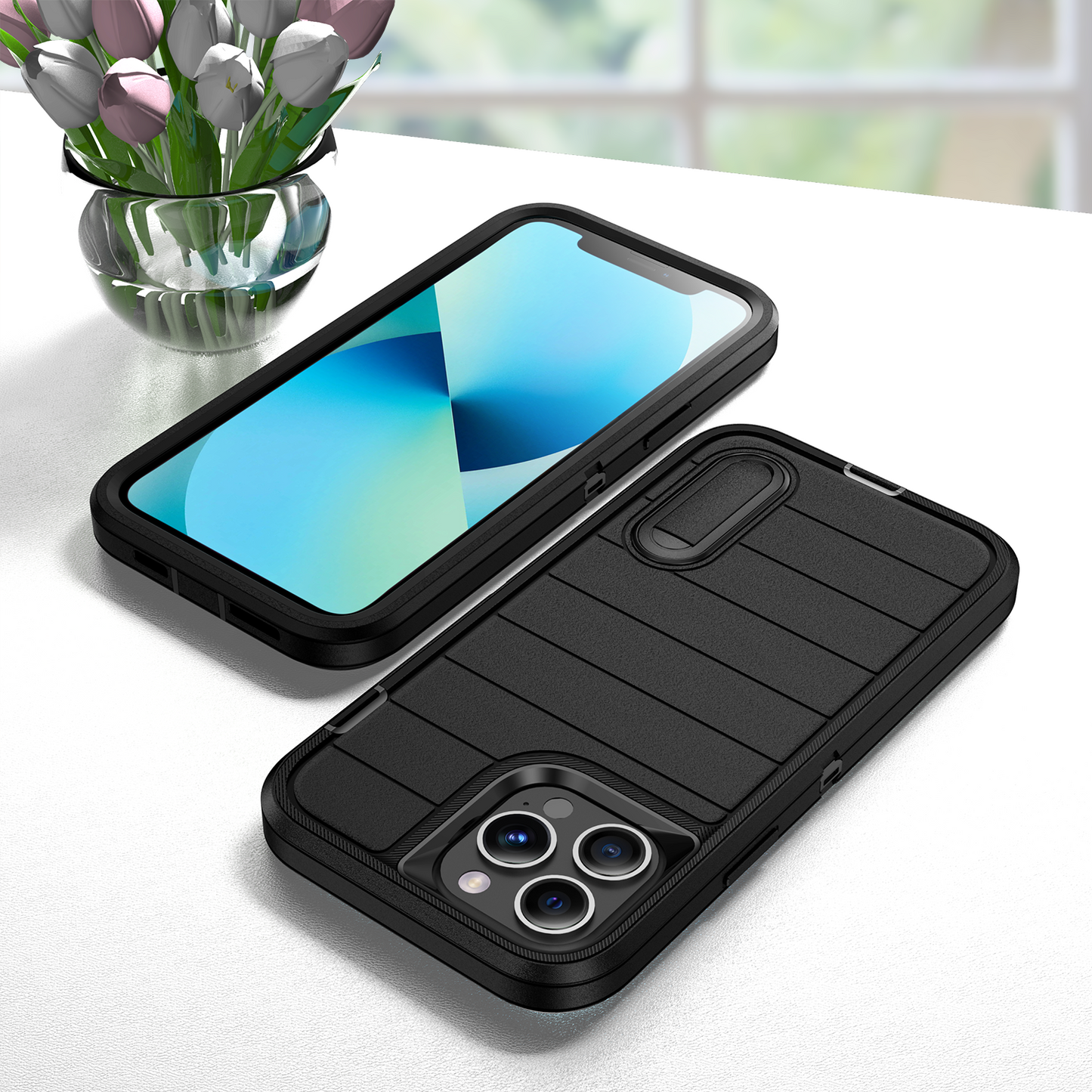 Defender iPhone 13 Mini Case Rotating Ring Stand