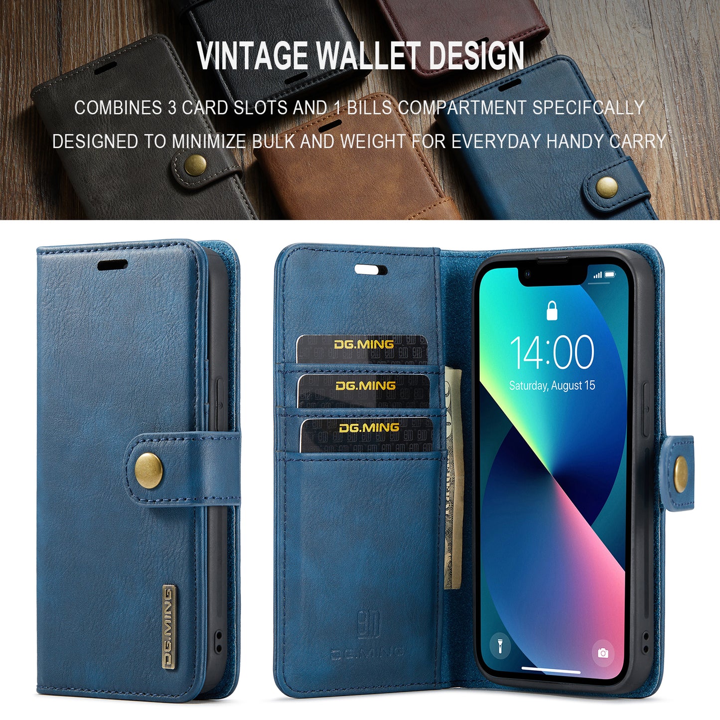 Wallet Detachable 2 In 1 Buckle iPhone 13 Case Magnetic