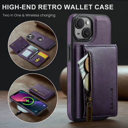 Wallet Detachable Tri-fold Leather iPhone 13 Case Muilti Card Slots