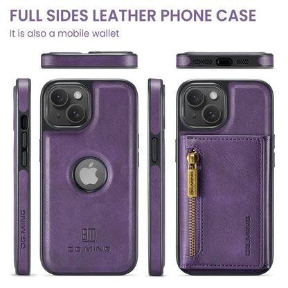 Wallet Detachable Tri-fold Leather iPhone 13 Case Muilti Card Slots